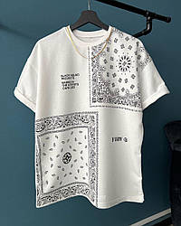 Чоловіча стильна футболка (біла) f250bnd молодіжна красива футболка для хлопців