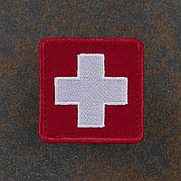 Шеврон Медик крест аптечка красный квадрат