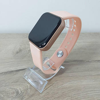 Смартгодинник Smart Bracelet Y68 крокометр пульсометр Рожеве золото з рожевим ремінцем (KG-10946)