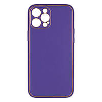 Чехол Leather Gold with Frame without Logo для iPhone 12 Pro Max Цвет 7, Purple