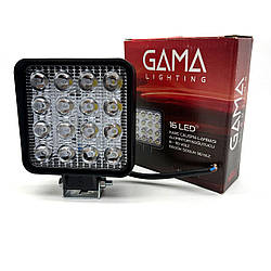 Фара робоча, задній хід 8-110V 16LED, алюмінієва