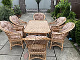 Набір 6крісел Звичайних з подушками +стіл 150*90, фото 3