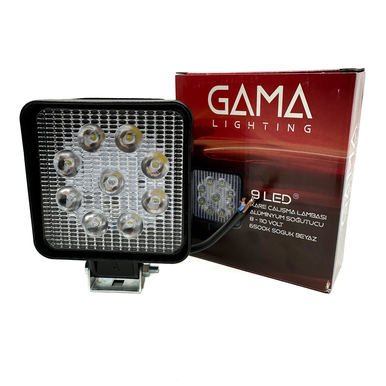 Фара робоча, задній хід 8-110V 9LED, алюмінієва