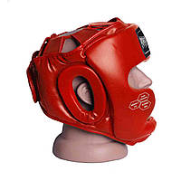 Защитный шлем для бокса и единоборств Закрытый боксерский шлем тренировочный PowerPlay 3043 красный M