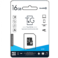 Карта Памяти T&G MicroSDHC 16gb UHS-1 10 Class Цвет Чёрный