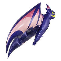 Фольгированный большой воздушный шар фиолетовая Летучая мышь 3D, шары на Хэллоуин 36" 91 см