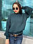 Теплий жіночий светр оверсайз гарний в'язаний, зелений, блакитний, рожевий, бежевий, чорний, білий, бордовий, фото 5
