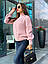 Теплий жіночий светр оверсайз гарний в'язаний, зелений, блакитний, рожевий, бежевий, чорний, білий, бордовий, фото 3