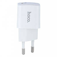 Сетевое зарядное устройство 1Type-C Hoco N10 (PD20W) 3A White + Cable Type-C to Lightning