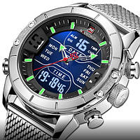 Мужские наручные часы Naviforce Tesla Silver NF9153, Оригинальные классические мужские наручные часы