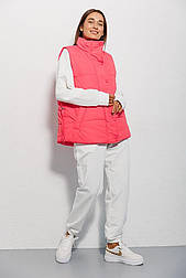 Жіночий подовжений дутий жилет із затяжками