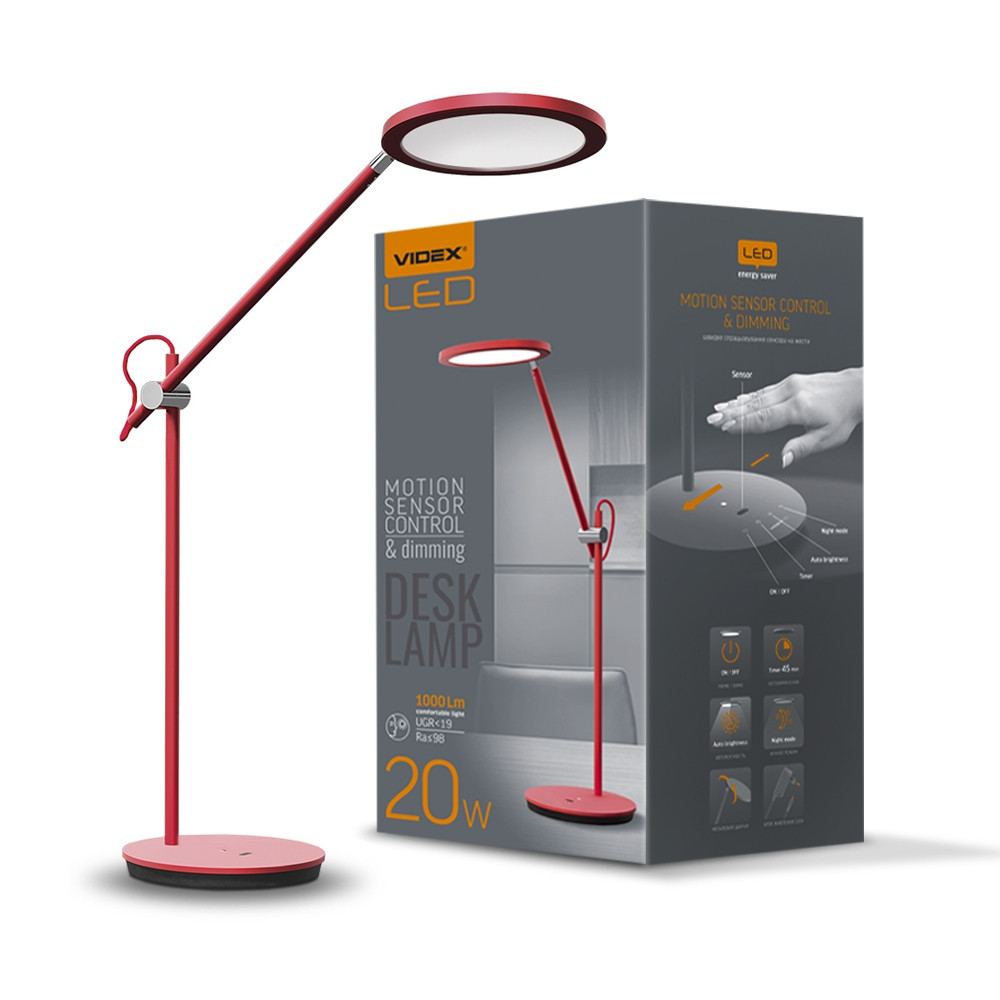 Лампа настільна LED Videx VL-TF15R 20W 4100K red