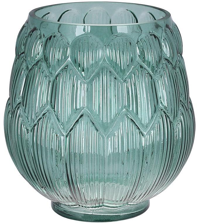 Ваза декоративна Ancient Glass Артишок Ø 18х20 см, зелене скло  ⁇  HomeDreams