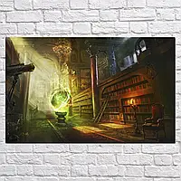 Плакат "Гарри Поттер, библиотека Хогвартса, Harry Potter", 38×60см