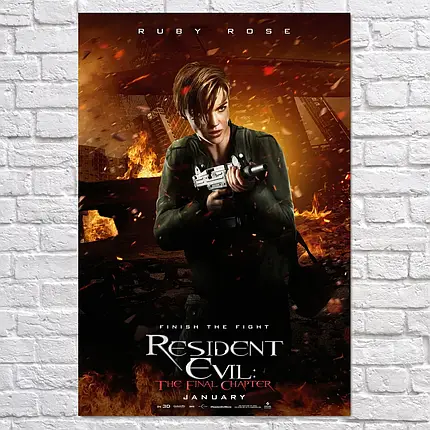 Плакат "Оселя зла: Фінальна битва, Resident Evil: The Final Chapter (2016)", 60×43см, фото 2