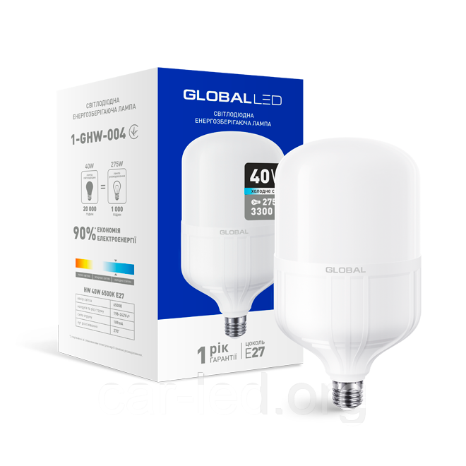 LED лампа HW GLOBAL 40W 6500K E27 (1-GHW-004) (NEW)
