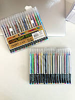 Набір гелевих ручок глітер + неон 18 кольорів WB