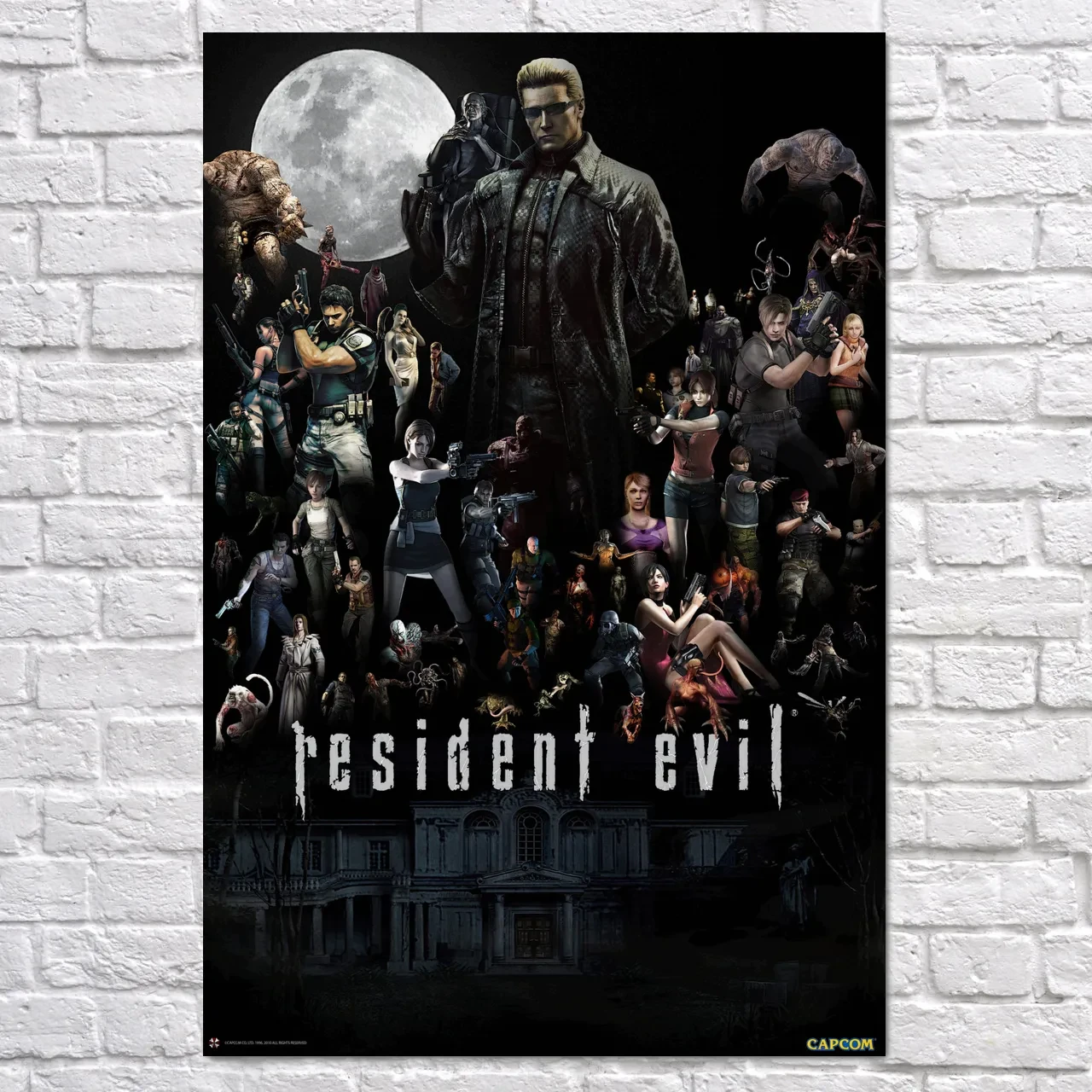 Плакат "Оселя зла, персонажі гри, колаж, Resident Evil", 60×40см