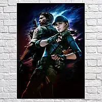 Плакат "Крис Редфилд, Джилл Валентайн, Chris Redfield, Jill Valentine, Resident Evil 5", 60×43см