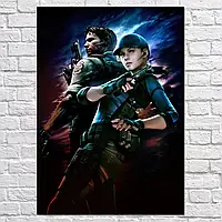 Плакат "Крис Редфилд, Джилл Валентайн, Chris Redfield, Jill Valentine, Resident Evil 5", 85×60см