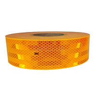 Стрічка світло-відбивна - жовта - 5х50м - (соти-смуга) "3М" (1бхт/50м) в коробці