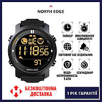 (ОРИГИНАЛ) North Edge Laker Black 5 BAR, Тактические часы для военного, часы с пульсометром