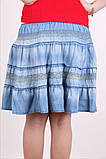 Жіноча, молодіжна, джинсова, спідниця під сонце-кльош 44-46, фото 4