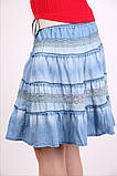Жіноча, молодіжна, джинсова, спідниця під сонце-кльош 44-46, фото 5