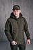 Тактична демісезонна куртка SoftShell водонепроникна в кольорі олива для ЗСУ/НГУ, фото 6