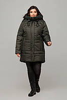Зимняя качественная женская теплая куртка больших размеров с водоотталкивающей пропиткой