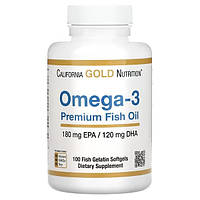 Омега-3 Тригліцериди 1000 мг 100 капс (180 ЕПК/120 ДГК)  California Gold Nutrition USA