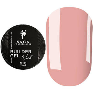 Гель для нарощування SAGA Builder Gel Veil №1 Cover Pink 15 мл