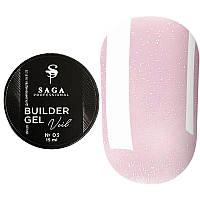 Гель для наращивания SAGA Builder Gel Veil №3 Orchid shimmer 15 мл