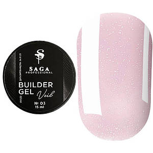 Гель для нарощування SAGA Builder Gel Veil №3 Orchid shimmer 15 мл