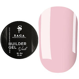Гель для нарощування SAGA Builder Gel Veil №4 Rose Pink 15 мл