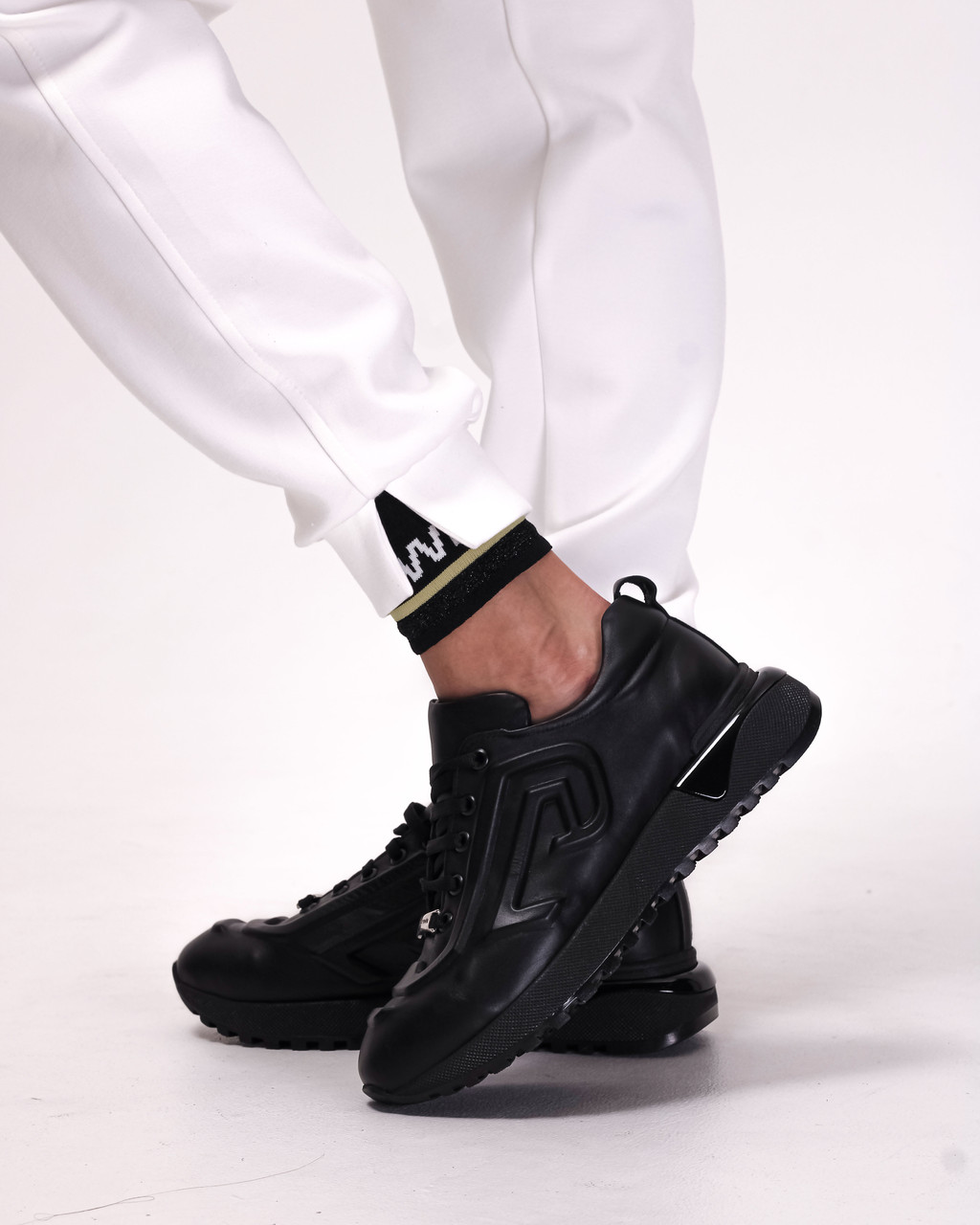 Кросівки Evromoda 97108 38 чорний шкіра 36