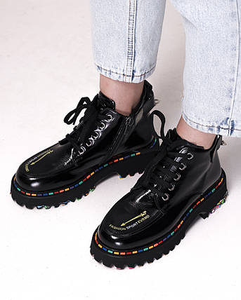 Черевики лакові Evromoda 101218 38 чорні 36, фото 1