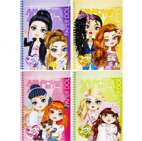 Розмальовка "Лялька з одягом" спіраль, 166 х 240 мм., 16 аркушів 226576/Р010/1-4 MZOPT