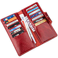 Бумажник женский вертикальный на двух кнопках SHVIGEL 16176 Красный Отличное качество