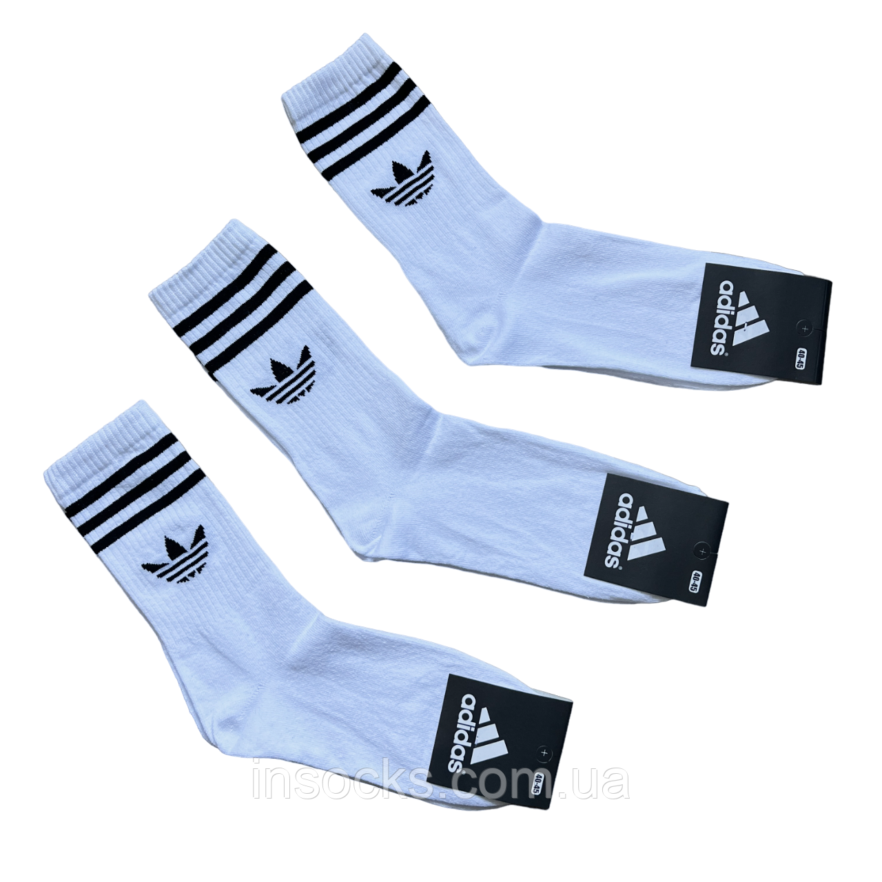 Шкарпетки чоловічі "Adidas". 40-45р. Білі. Високі. Демісезонні., фото 1