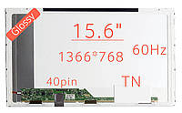 Матриця LTN156AT02 (екран) для ноутбука 15.6" HD 60 Hz (1366×768, глянсова, 40pin, роз'єм зліва) [Уцінка]