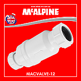 Сифон зі зворотним клапаном силіконовою мембраною 32х40 мм компресійне з'єднання MACVALVE-12 McALPINE, фото 4