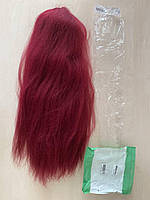 Женские накладные волосы Хвост шиньон 55 см Синтетика Красный