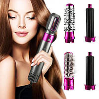 Фен стайлер 5в1 Hot Air Styler, 1000Вт / Фен гребінець для укладання волосся / Мультистайлер для волосся / Фен браш