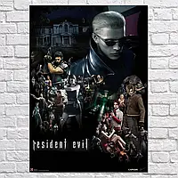 Плакат "Обитель зла, все персонажи, Resident Evil", 60×43см