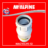 Сифон зі зворотним клапаном силіконовою мембраною 32х40 мм компресійне з'єднання MACVALVE-12 McALPINE, фото 5