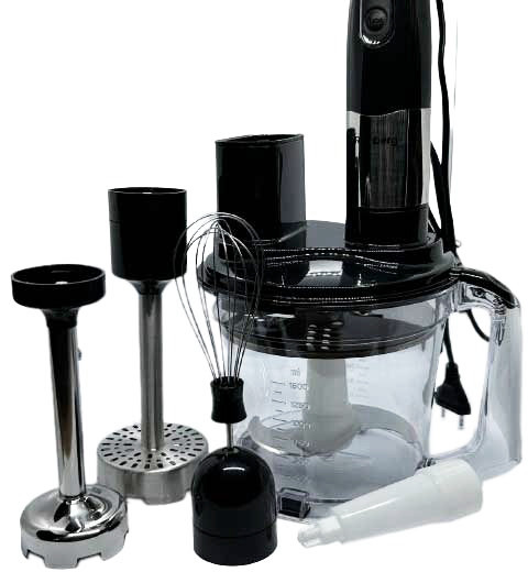 Багатофункціональний заглибний мультиблендер 4в1 Rainberg RB-2238 подрібнювач 1200 Вт Чорний, фото 1