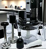 Багатофункціональний заглибний мультиблендер 4в1 Rainberg RB-2238 подрібнювач 1200 Вт Чорний, фото 3