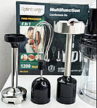 Багатофункціональний заглибний мультиблендер 4в1 Rainberg RB-2238 подрібнювач 1200 Вт Чорний, фото 4