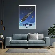 Плакат "Еліта, космічний корабель, Federal Corvette, Elite: Dangerous", 60×43см, фото 3